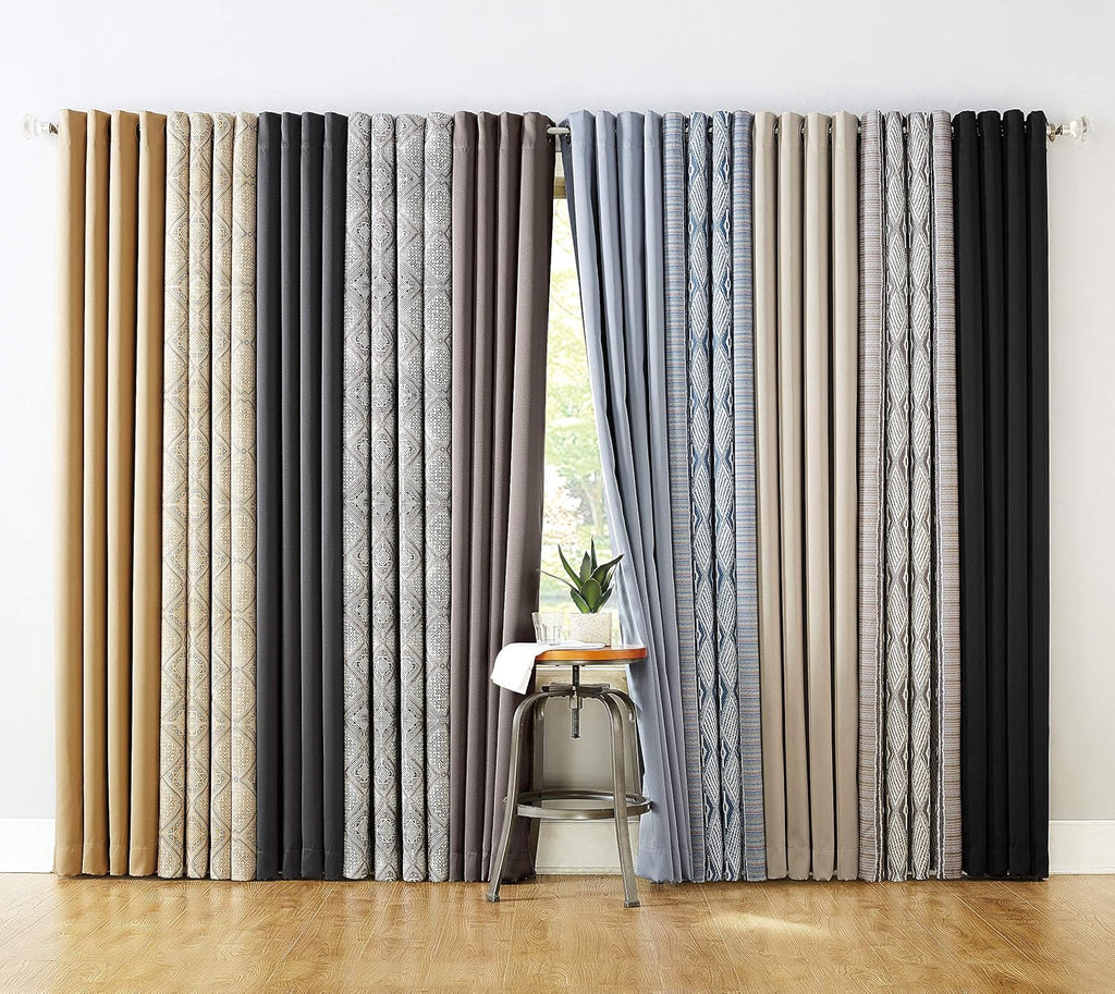 Sun Zero Nordic 2-Pack Theater Grade Noise Reducing Extreme 100% Blackout Grommet Curtain Panel Pair, 52" x 96, Coal Gray, 52" x 96"