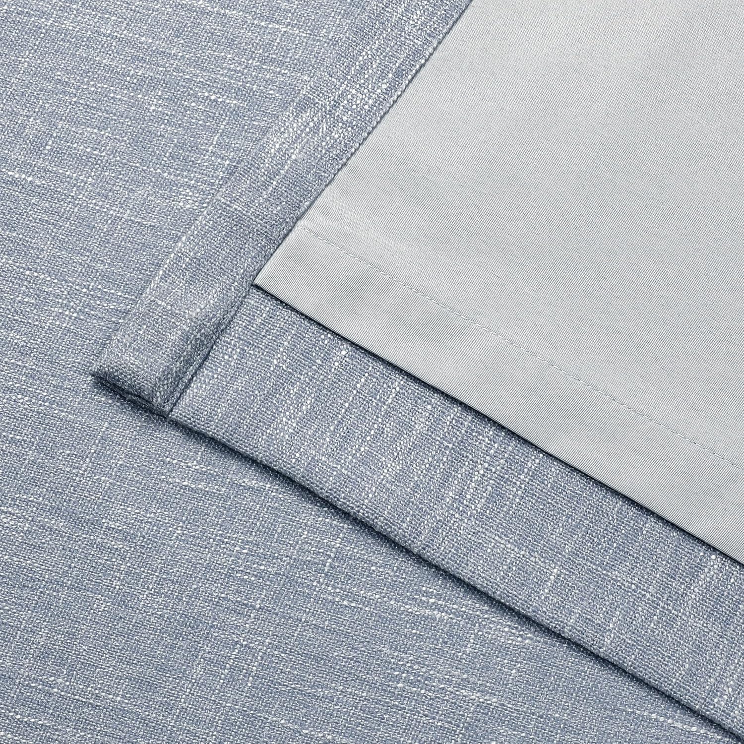 VisionHome Vision Home Chambray Blue Full Blackout Curtains Pinch Pleated Room Darkening Window Curtains 63 inch for Living Room Bedroom Th…