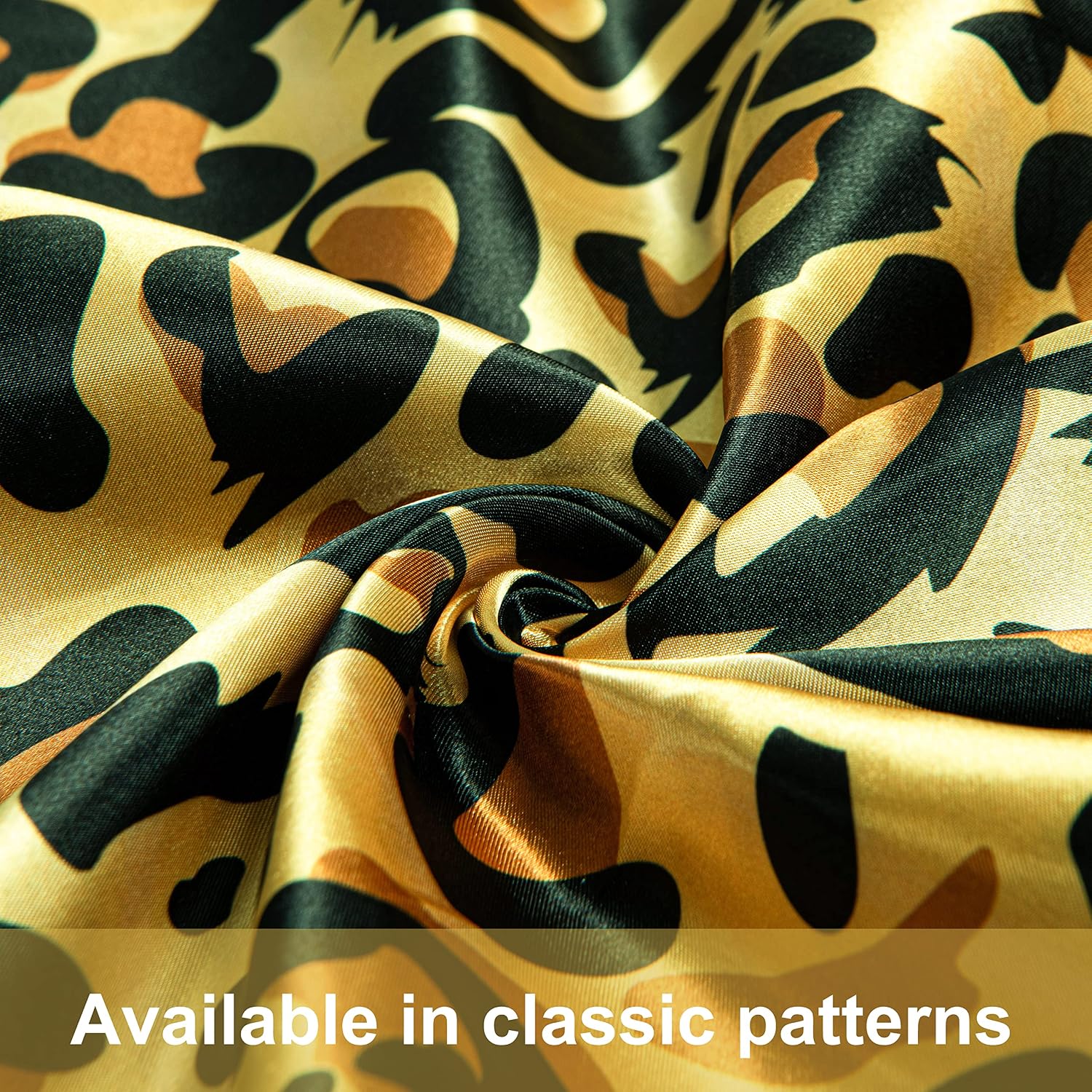 Ntbay 2 Pack Satin Standard Pillowcases for Hair and Skin, Luxurious and Silky Leopard Printed Pillow Cases with Envelope Closure, 20x26 In…