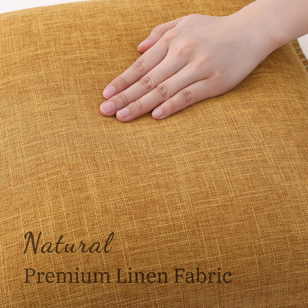 decorUhome Summer Decorative Throw Pillow Covers 24x24 Set of 2 Square Faux Linen Outdoor Neutral Farmhouse Euro Sham Pillow Covers with…