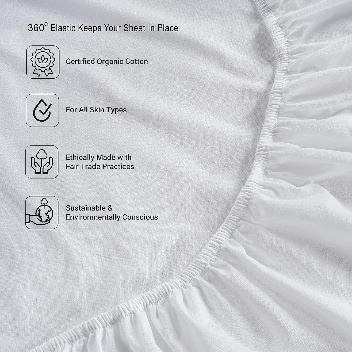 LaneLinen LANE LINEN 100% Organic Cotton King Sheet Set, 4Pc Cotton Sheets King Size, Breathable Bedding Sheet & Pillowcases, Hotel Luxury…