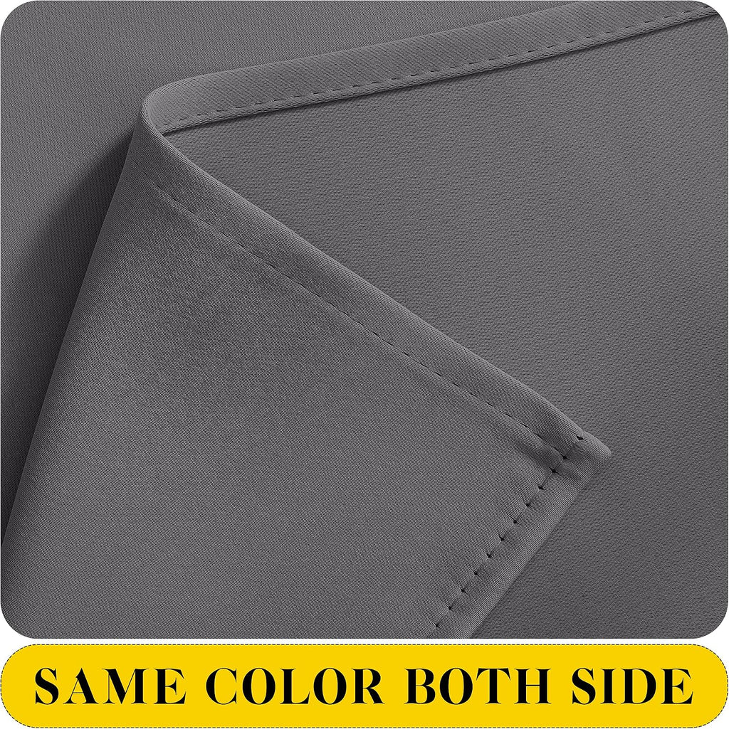 Nicetown Short Curtains with Attached Valance for Small Window, Thermal Insulated Rod Pocket Room Darkening Curtains for Living Room, 52" W…