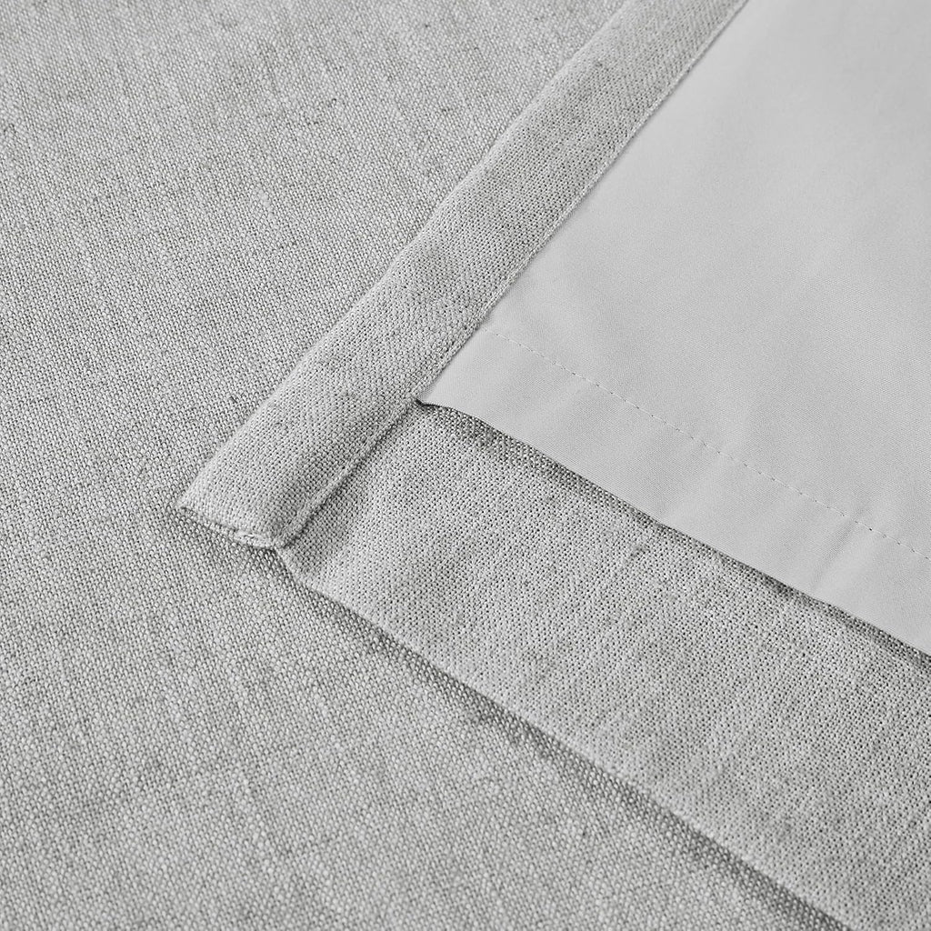 VisionHome Vision Home Light Gray Pinch Pleated Full Blackout Curtains Linen Blended Thermal Insulated Window Panels 108 inch for Bedroom L…
