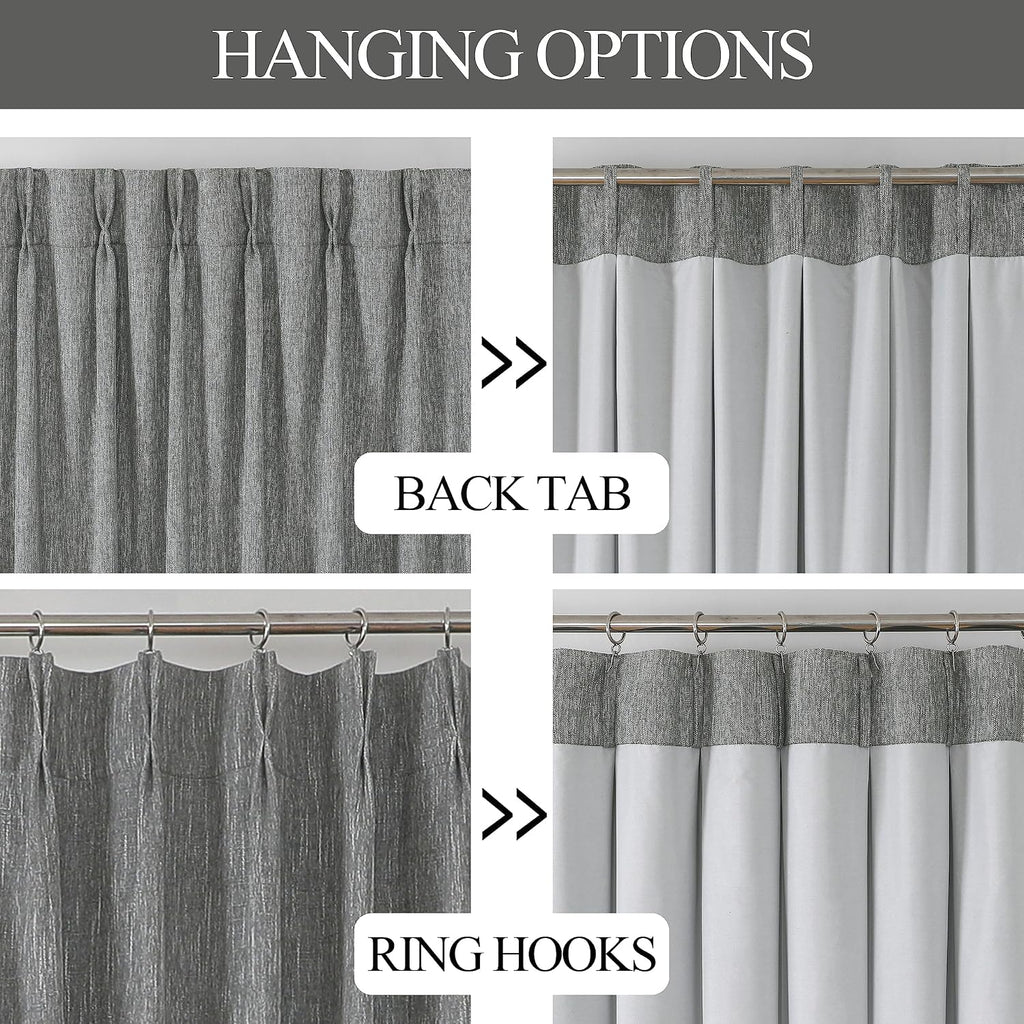VisionHome Vision Home Charcoal Grey Pinch Pleated Full Blackout Curtains Room Darkening Window Curtains 84 inch for Living Room Bedroom Th…