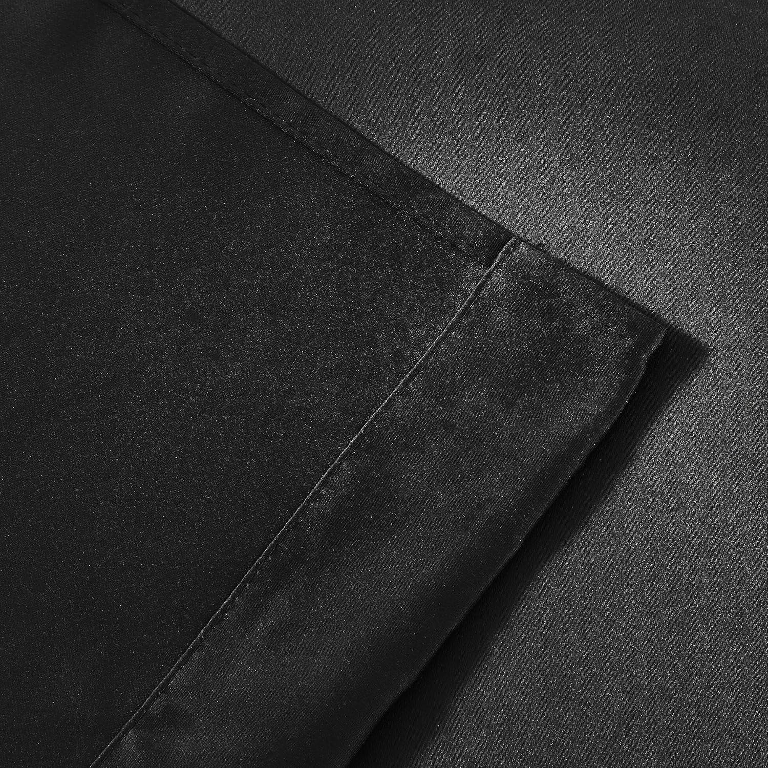 Bujasso Black Full Blackout Curtains with Sheer Overlay Mix and Match Double Layer Thermal Insulated Window Panels 84 inch for Living Room…