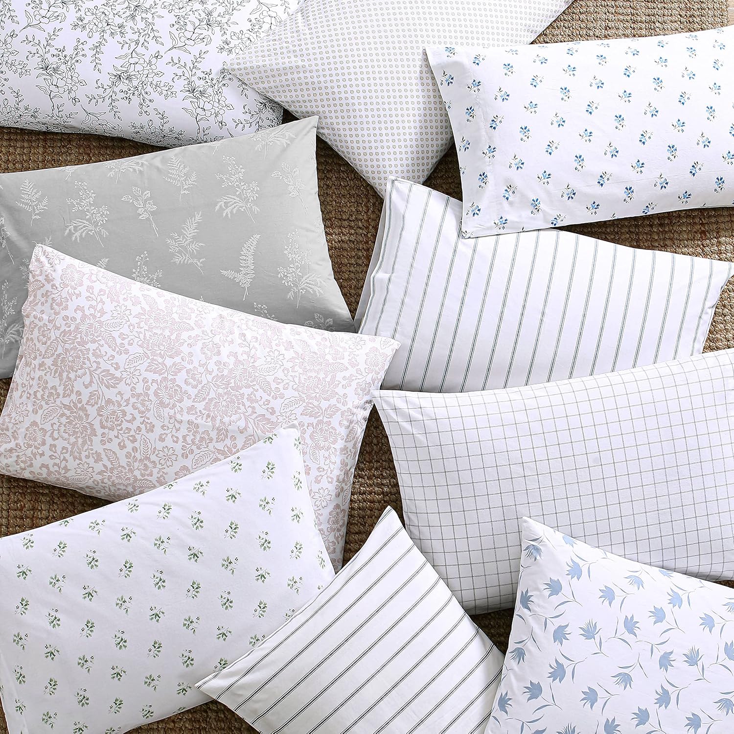 StoneCottage Stone Cottage - King Sheets, Cotton Percale Bedding Set, Crisp & Cool Home Decor (Trenton Stripe Green, 4 pcs, King) 4 pcs Cot…