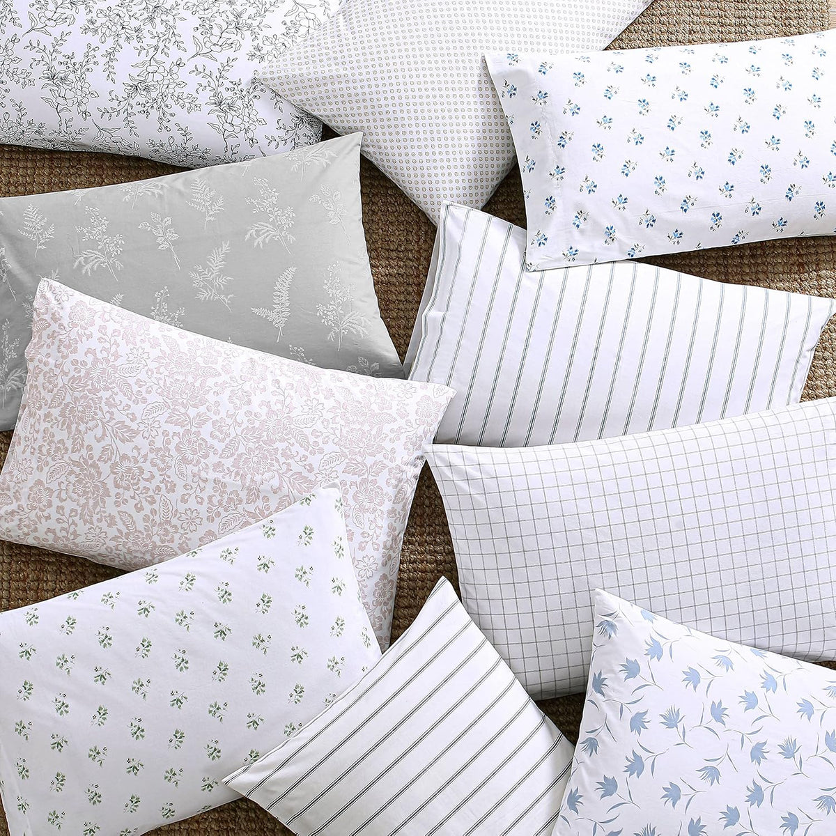 StoneCottage Stone Cottage - Full Sheets, Cotton Percale Bedding Set, Crisp & Cool Ideal Bedding Set (Blue Sketchy Ditsy, Full) Cotton Blue