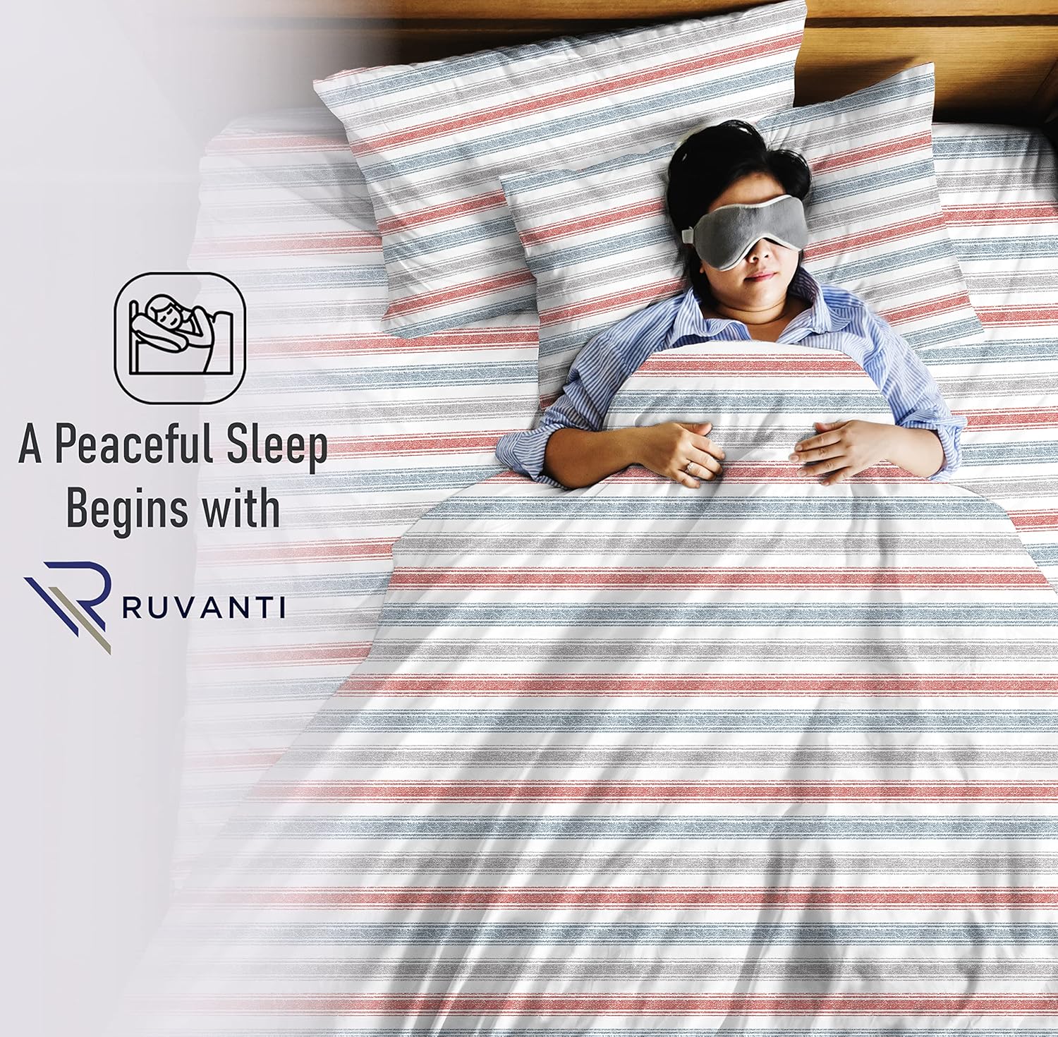 Ruvanti 100% Cotton Percale Sheets California King Size – Crisp Cooling Bed Sheets for Hot Sleepers, Deep Pocket 14”, Soft Breathable & Dur…