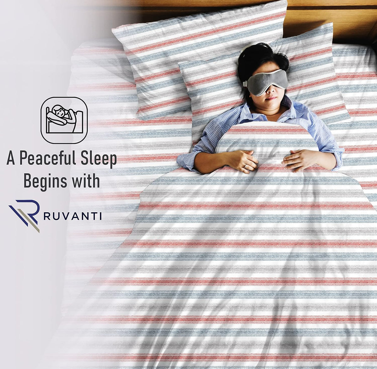 Ruvanti 100% Cotton Percale Sheets Twin Size – Crisp Cooling Bed Sheets for Hot Sleepers, Deep Pocket 16”, Soft Breathable & Durable Hotel-…