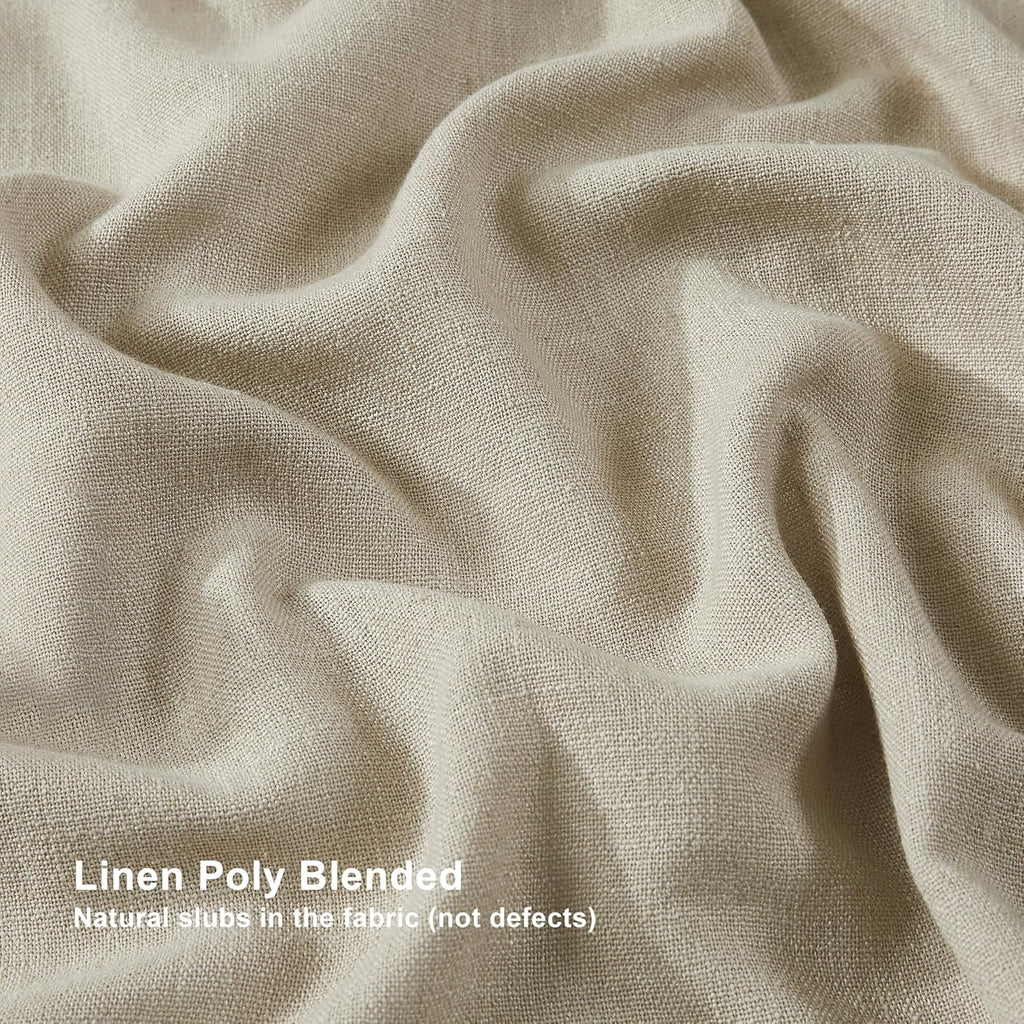 VisionHome Vision Home Sand Pinch Pleated Full Blackout Curtains Linen Blended Room Darkening Window Curtains 95 inch for Living Room Bedro…