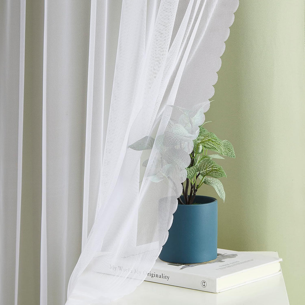 Bujasso Sage Green 90% Blackout Curtains with Sheer Overlay Mix and Match Double Layer Thermal Insulated Window Panels 84 inch Living Room…