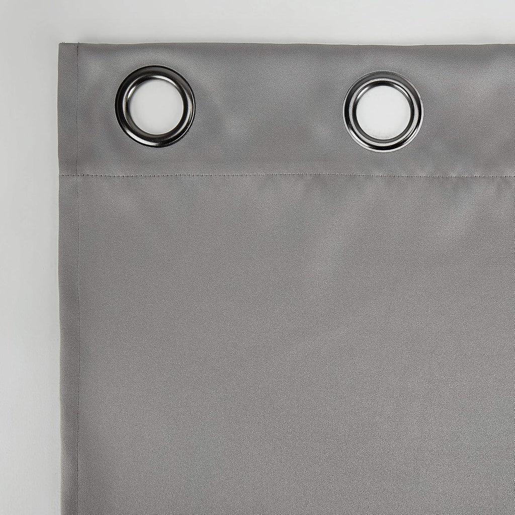Sun Zero Nordic Theater Grade Extreme 100% Blackout Grommet Curtain Single Panel, 52" x 54", Silver Gray