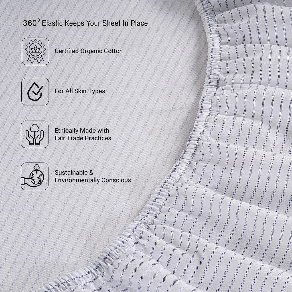 LANE LINEN Twin XL Fitted Sheet, 100% Organic Cotton 2-Piece Set (1 Fitted Sheet, 1 Pillowcase), Percale Weave, Bottom Sheet, Breathable…