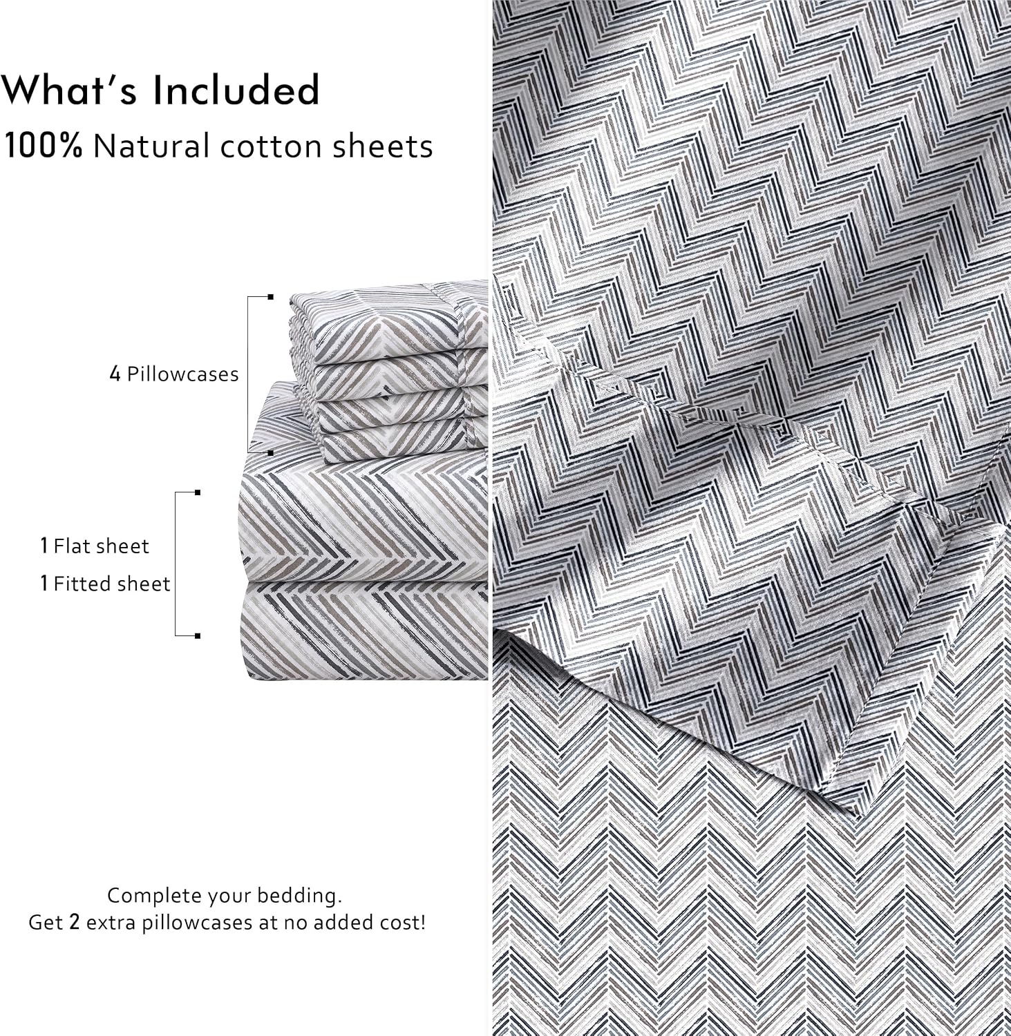 Ruvanti 100% Cotton Percale Sheets Full Size 6 Piece Set, Cooling Bed Sheets for Hot Sleepers, Deep Pocket 16”, Breathable Lightweight & Du…