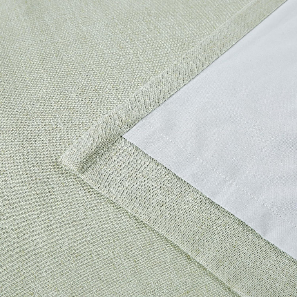 VisionHome Vision Home Soft Green Pinch Pleated Full Blackout Curtains Linen Blended Room Darkening Window Panels 108 inch for Living Room…