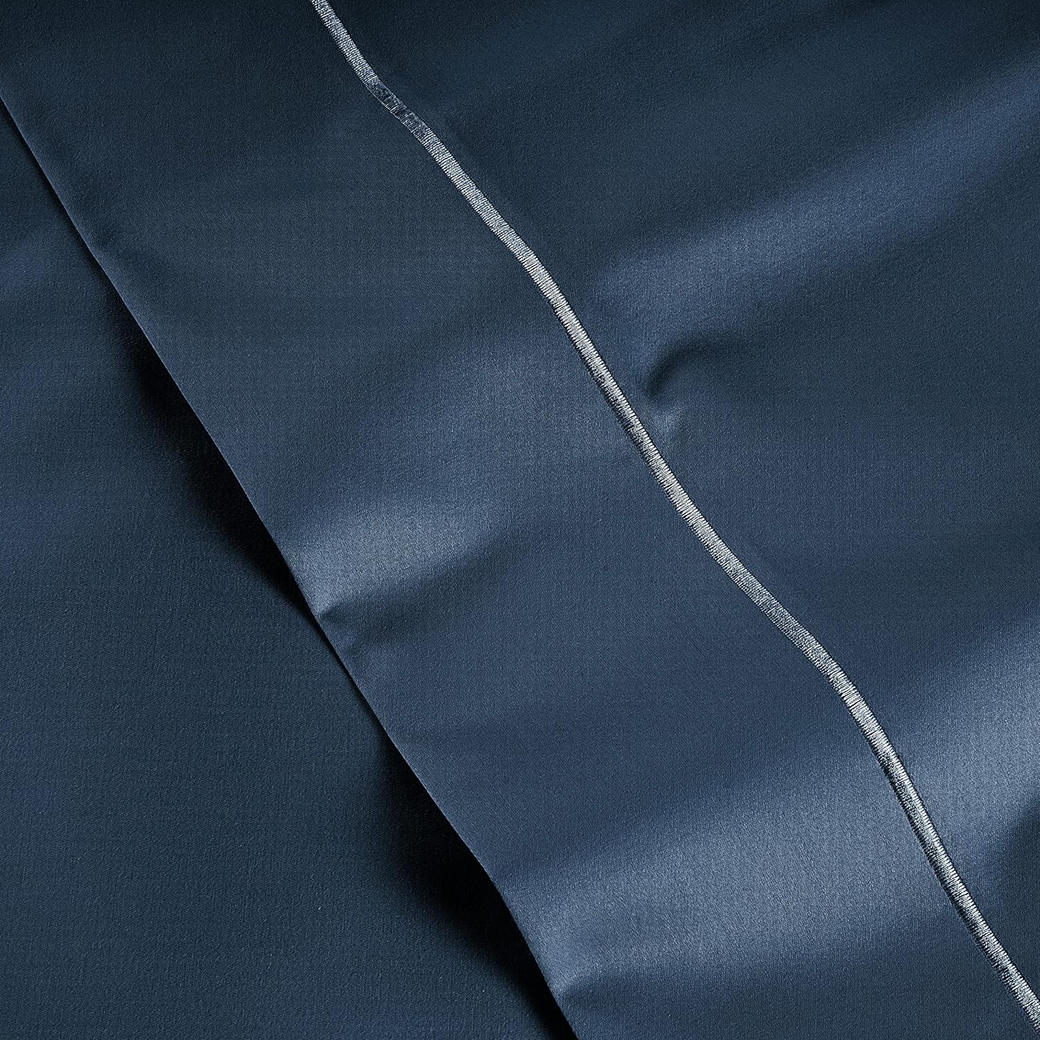 LaneLinen LANE LINEN Pillows Standard Size Set of 2 Soft 100% Egyptian Cotton Sateen Cool & Smooth Pillowcases Queen - Denim Cotton