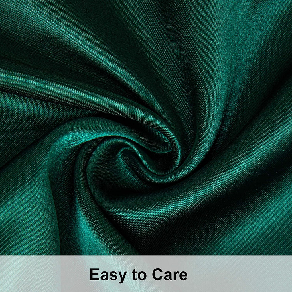 Ntbay 2 Pack Satin Standard Pillowcases for Hair and Skin, Luxurious and Silky Pillow Cases with Envelope Closure, 20x26 Inches, Dark Green…