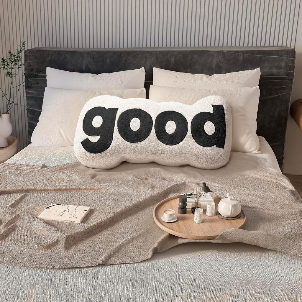 JohnearHomeFashionDecorLife Johnear Headboard Pillow White Plush Reading Back Support for Bed Sitting Up Adult Daybed Sofa College Dorm Bed…