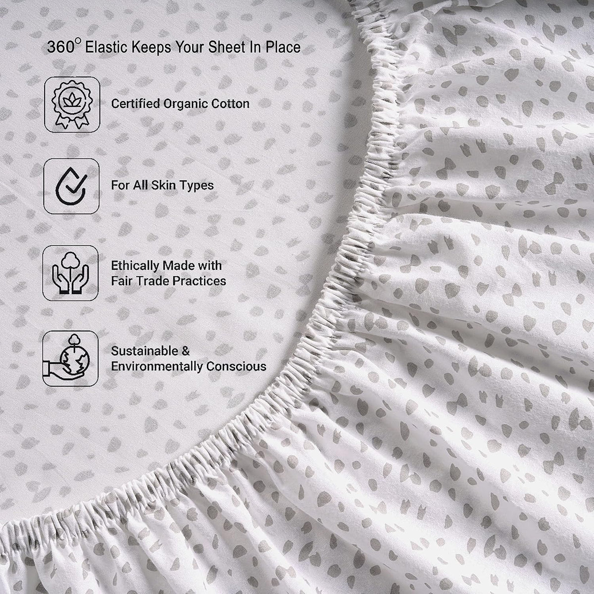LANE LINEN Queen Fitted Sheet, 100% Organic Cotton Fitted Bed Sheets, 3 Pc Set(1 Fitted Sheet,2 Pillowcases) Percale Weave, Breathable…