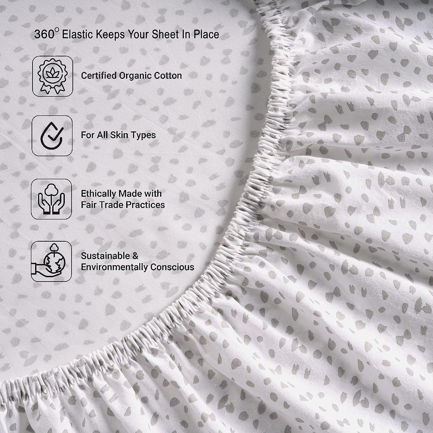 LANE LINEN King Size Fitted Sheet, 100% Organic Cotton, 3-Piece Set (1 Fitted Sheet,2 Pillowcases), Percale Weave, Ultra Soft…