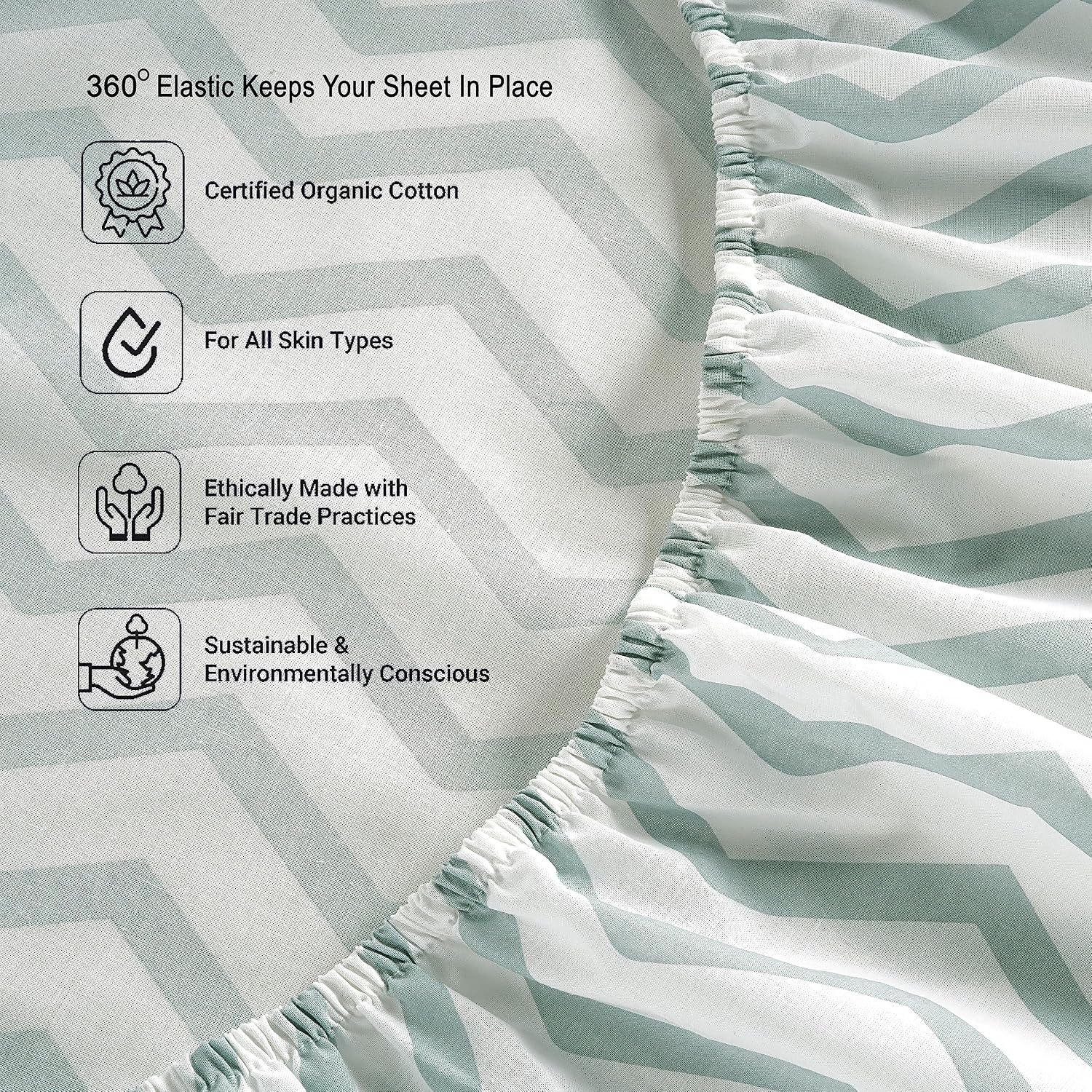 LANE LINEN 100% Organic Cotton Twin Fitted Sheet, 2-Piece Set (1 Fitted Sheet, 1 Pillowcase), Percale Weave, Lightweight, Ultra Soft…