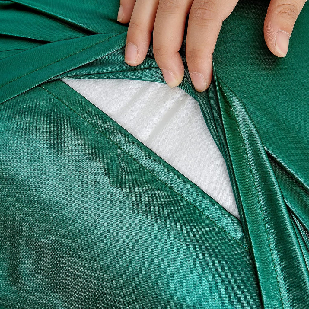 HommxJF Blackish Green Satin Pillowcase Queen Size Set of 2 for Hair and Skin, Blackish Green Silk Pillowcase Breathable Pillowcase with Env…