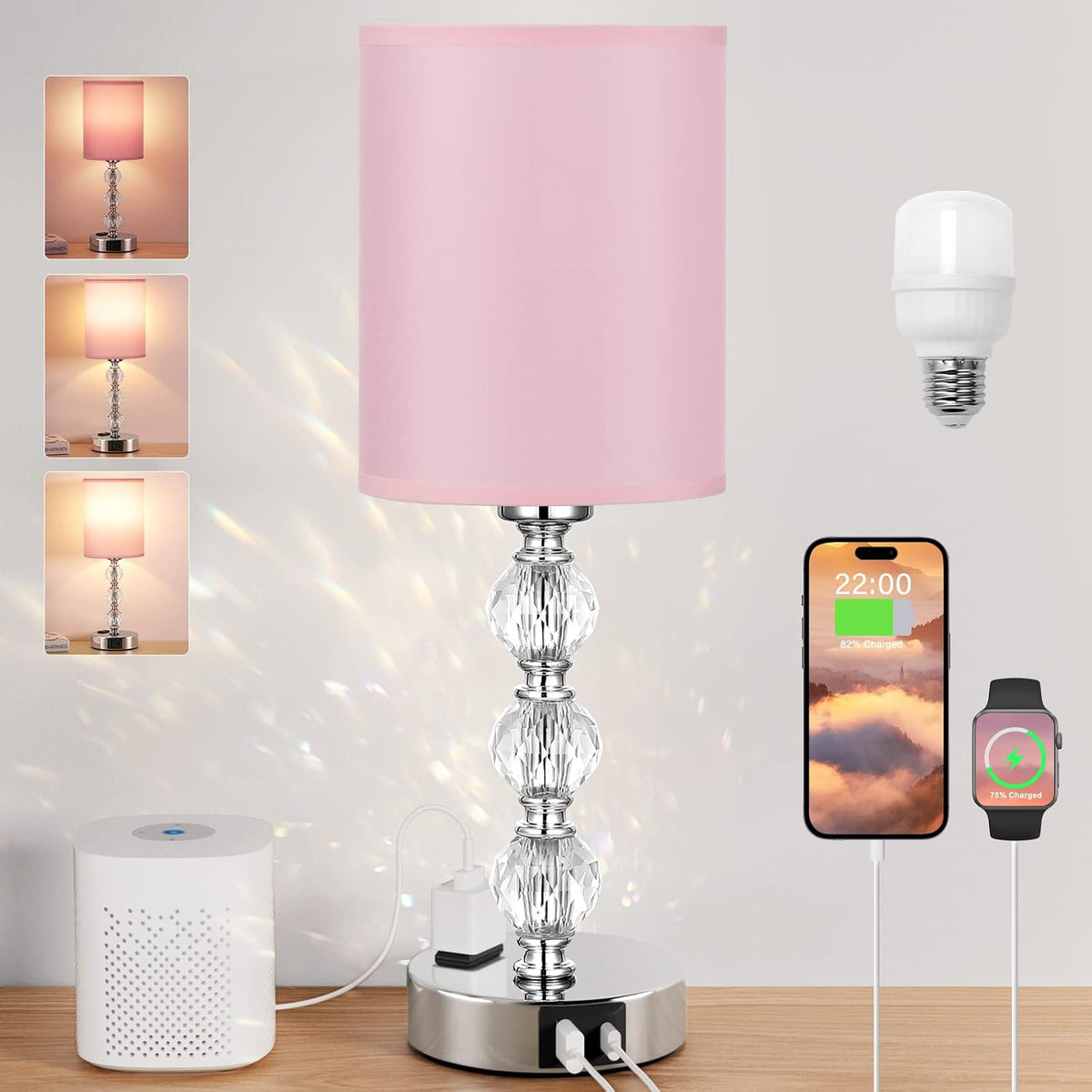 5.3"D x 5.3"W x 14.6"H metal table lamps
