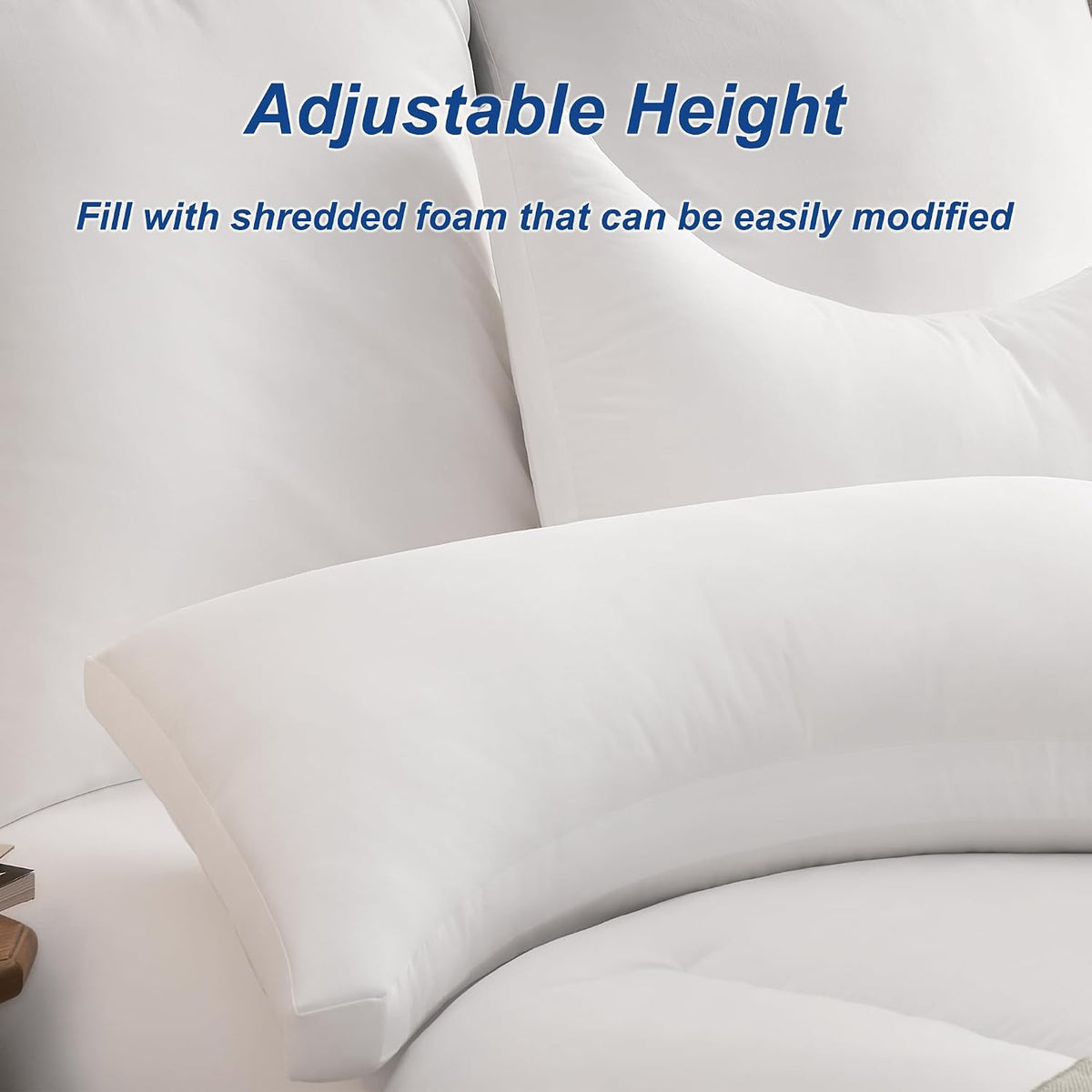 Queen memory foam pillows in Crescent White, alternate view 5