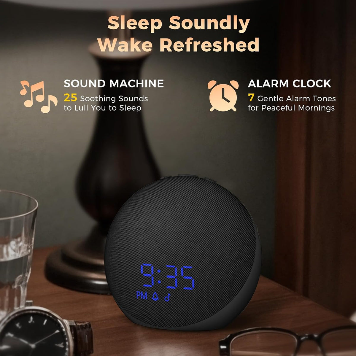 plastic white noise machines in Black, alternate view 2
