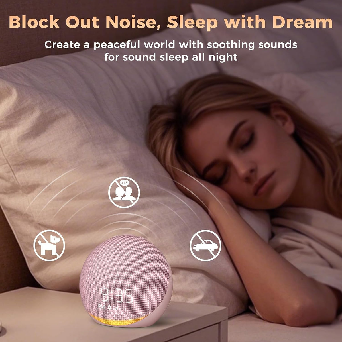 plastic white noise machines in Pink, alternate view 3