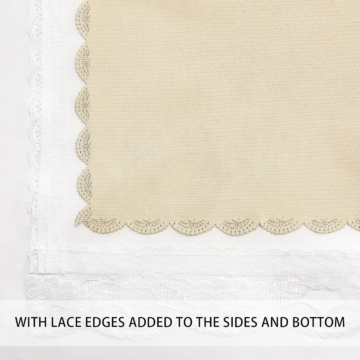 63"L x 34"W polyester curtains in Beige, alternate view 4