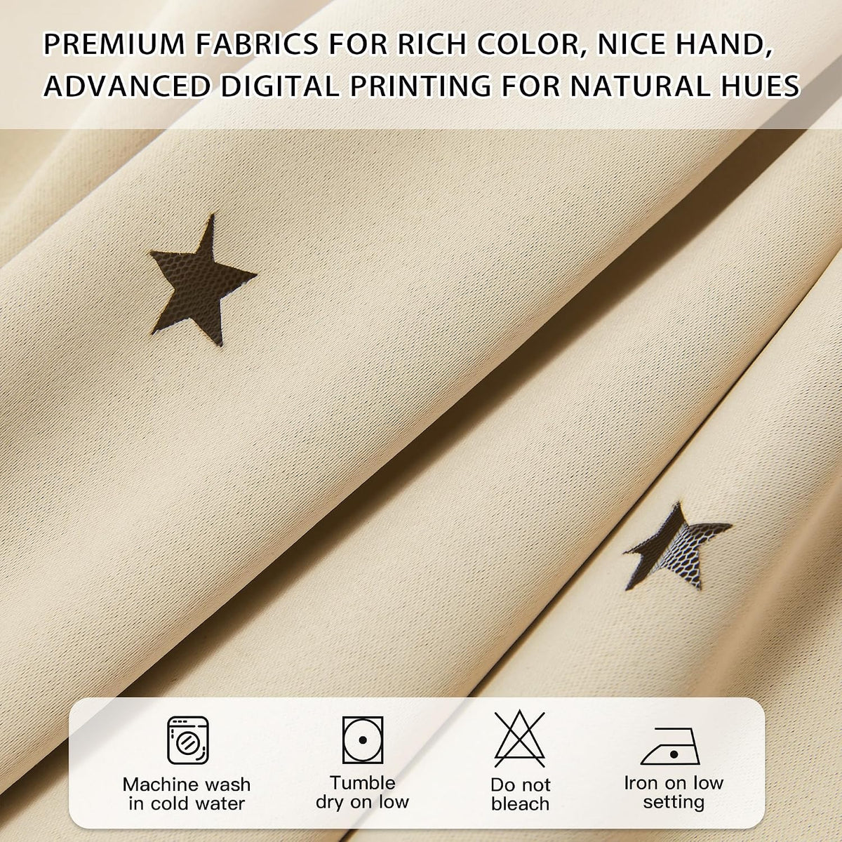 63"L x 34"W polyester curtains in Beige, alternate view 5