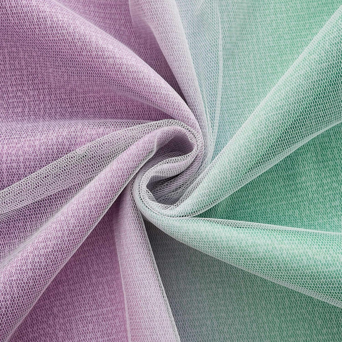 63"L x 34"W polyester curtains in Green Purple Blue, alternate view 7