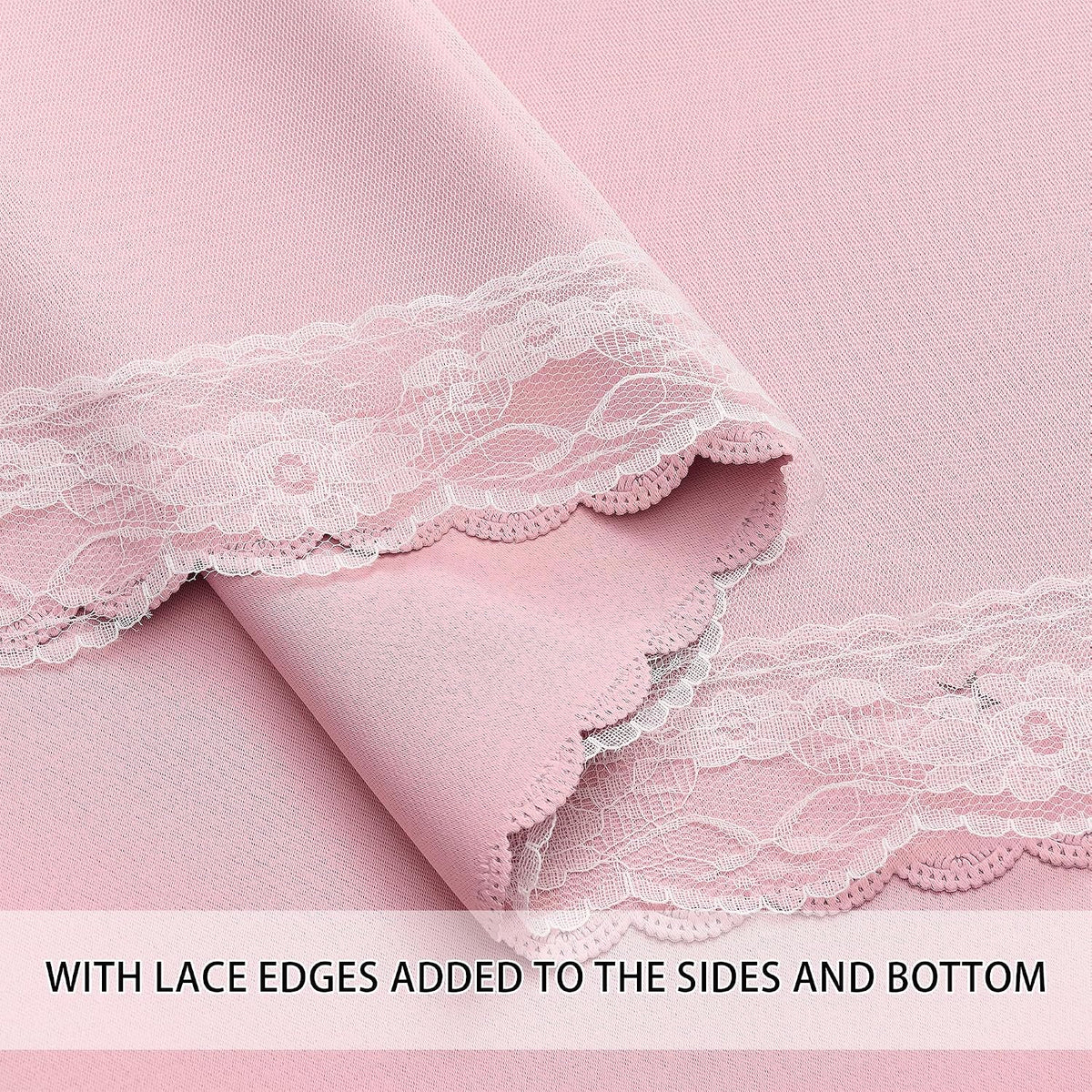 72"L x 52"W polyester curtains in Light Pink, alternate view 4