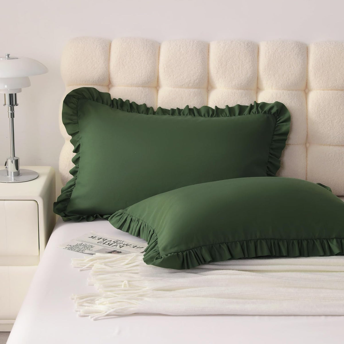 30"L x 20"W microfiber pillow shams in Olive Green, alternate view 2