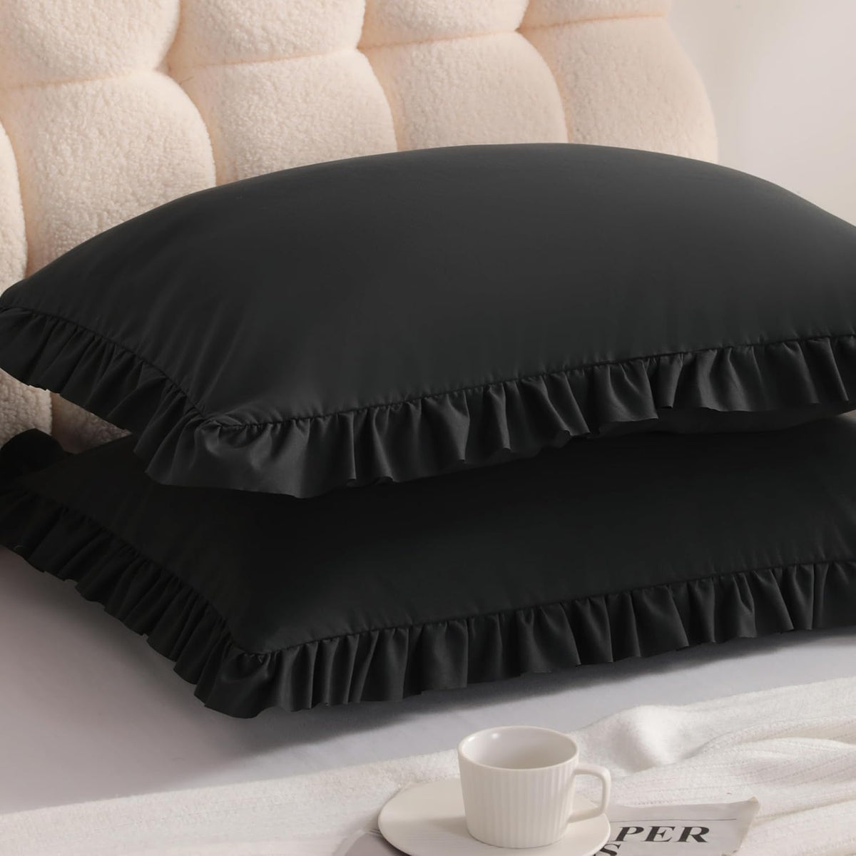 30" x 20" microfiber pillow shams in Black