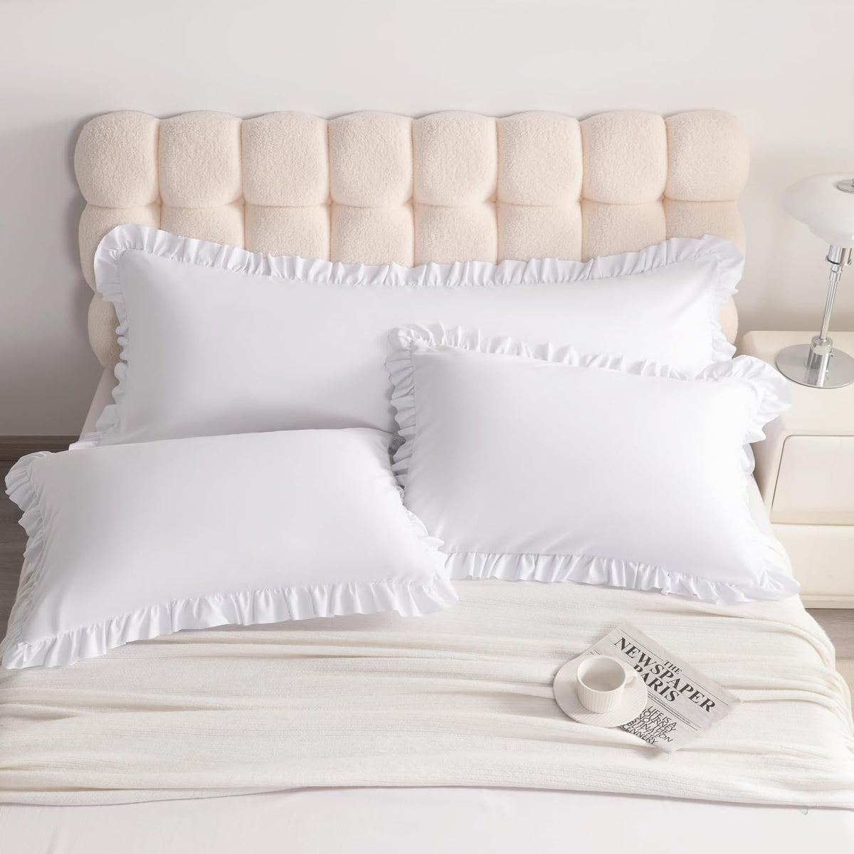 36" x 20" microfiber pillow shams in White, alternate view 8