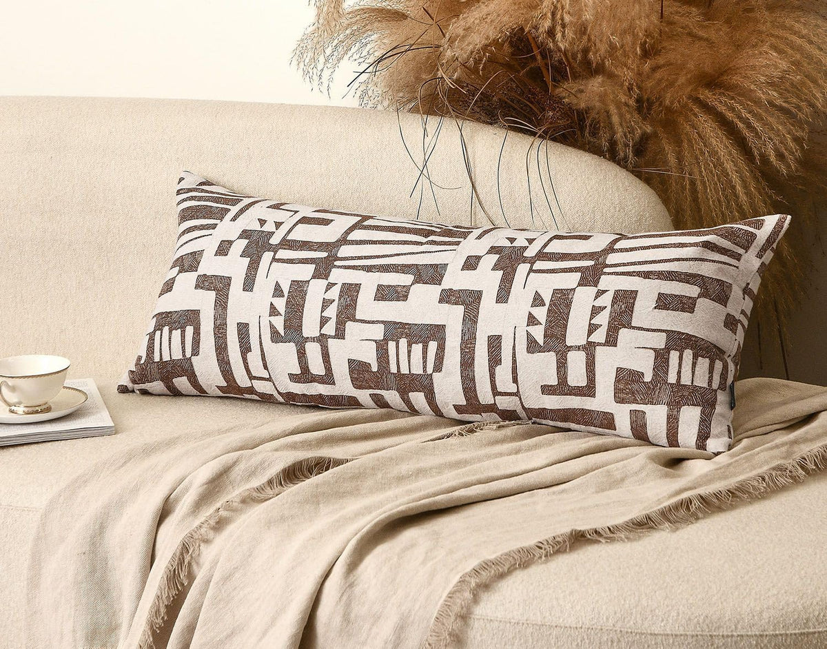 36"L x 14"W polyester throw pillow accessories in Light Brown, alternate view 2