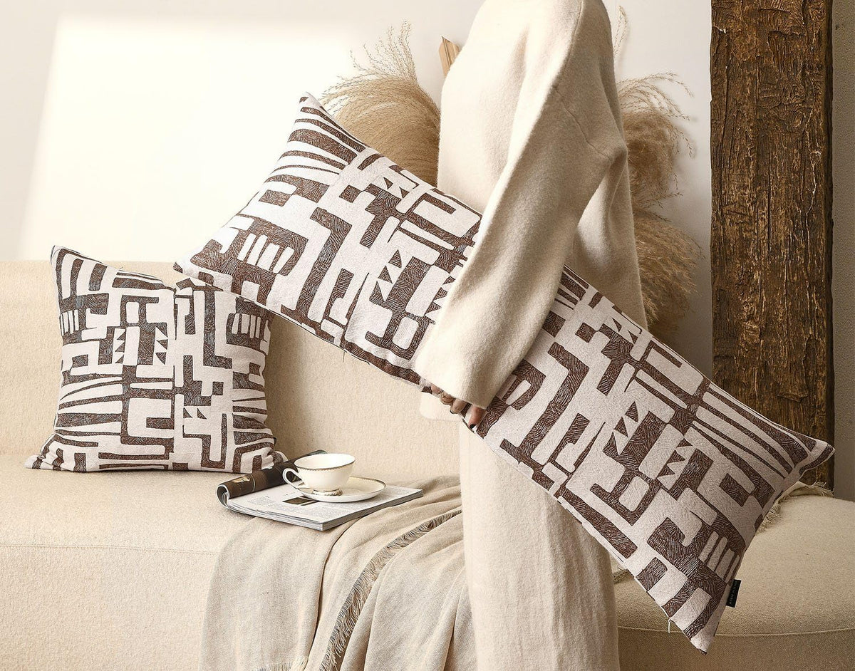 36"L x 14"W polyester throw pillow accessories in Light Brown, alternate view 7