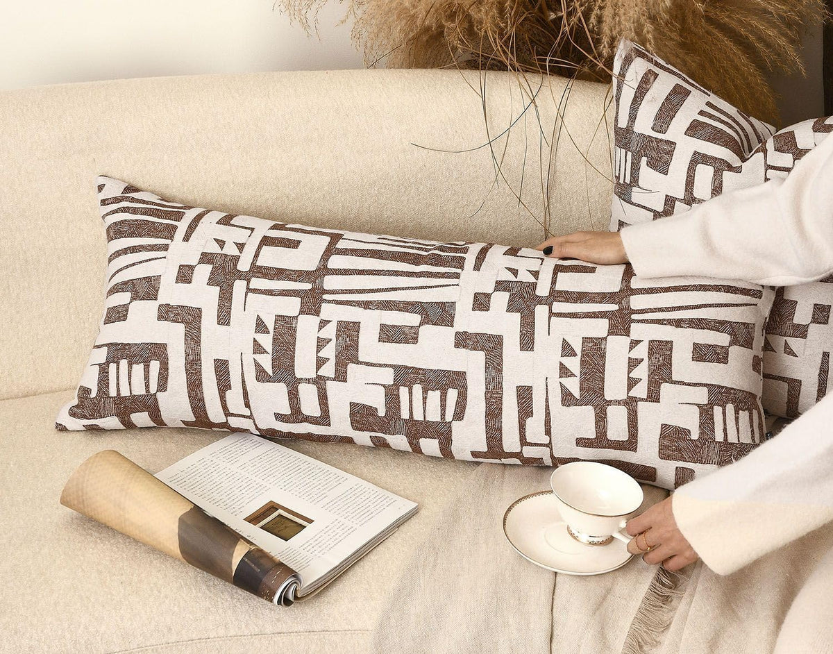 36"L x 14"W polyester throw pillow accessories in Light Brown, alternate view 8