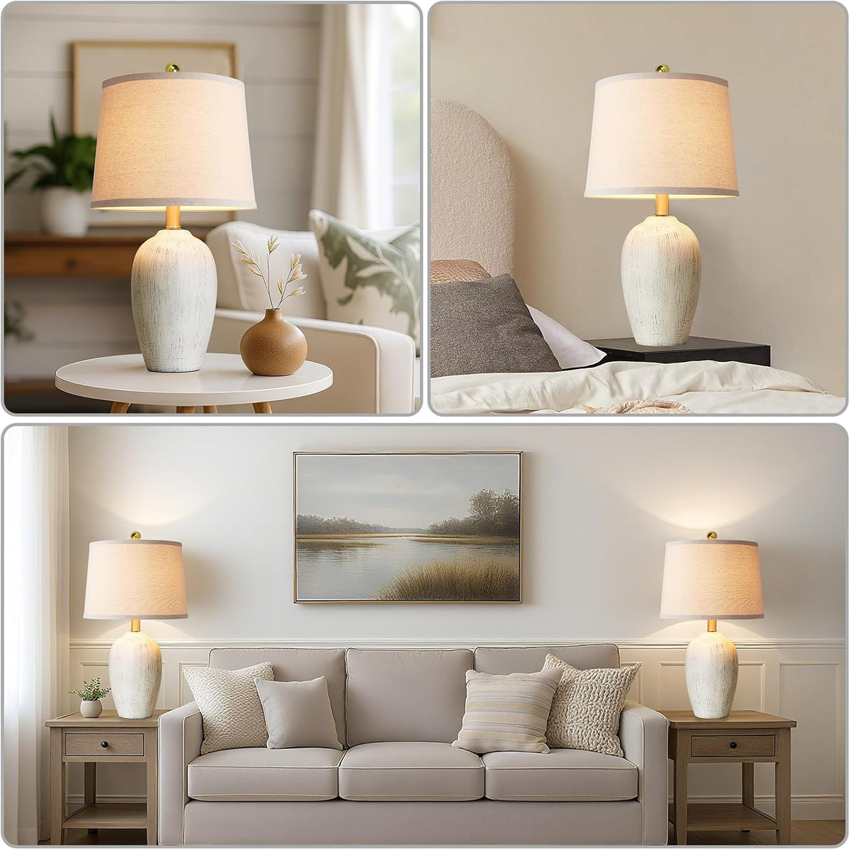 3.5"D x 12"W x 21"H ceramic table lamps, alternate view 4