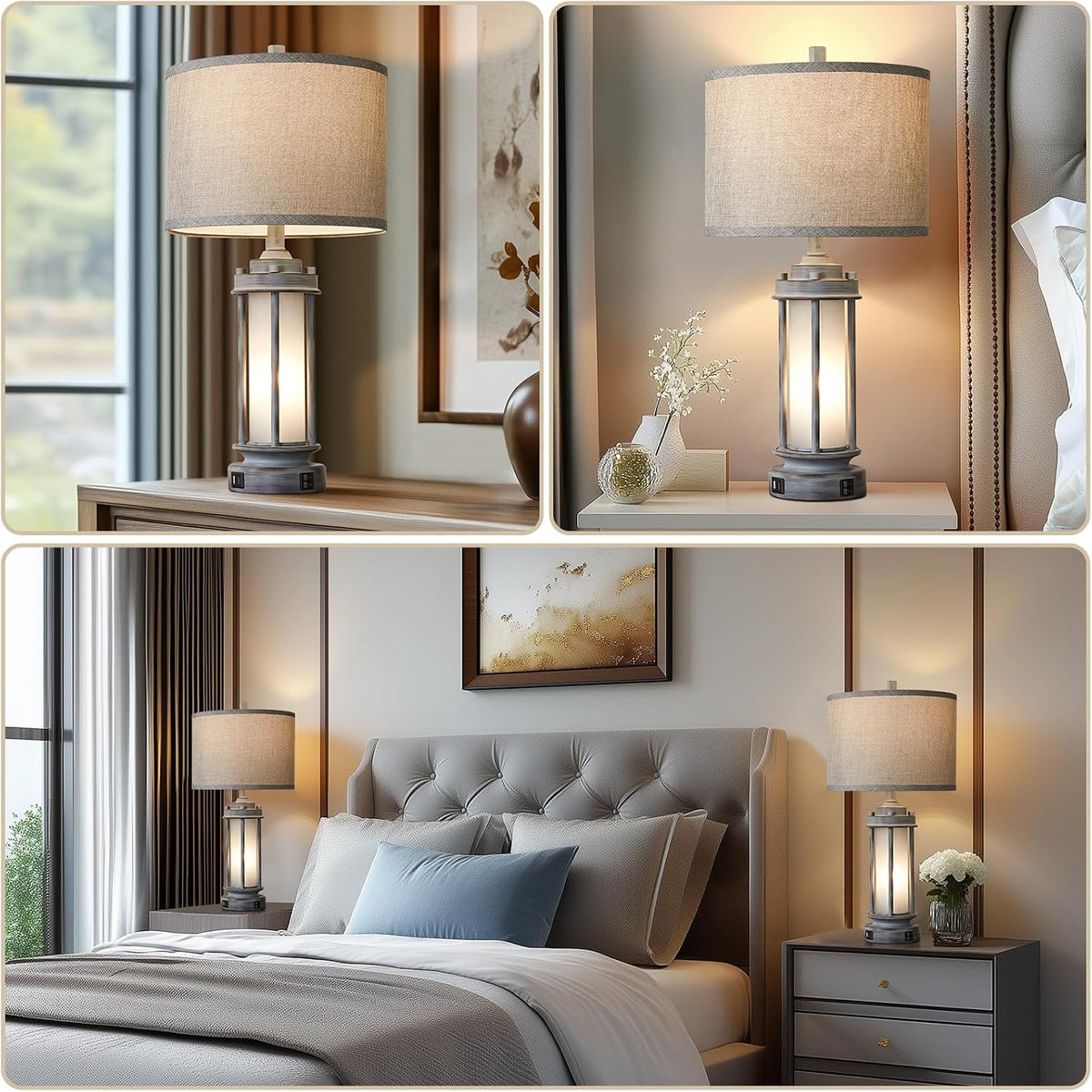 5"D x 12.5"W x 25"H metal table lamps, alternate view 3