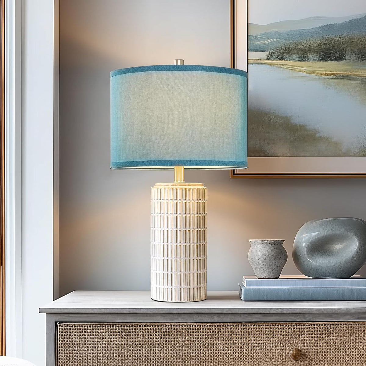 5"D x 13"W x 23"H ceramic table lamps, alternate view 4