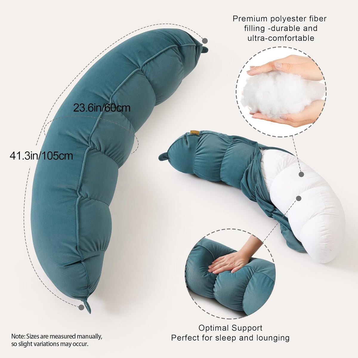 29.5" polyester body pillows in Slate Blue, alternate view 3