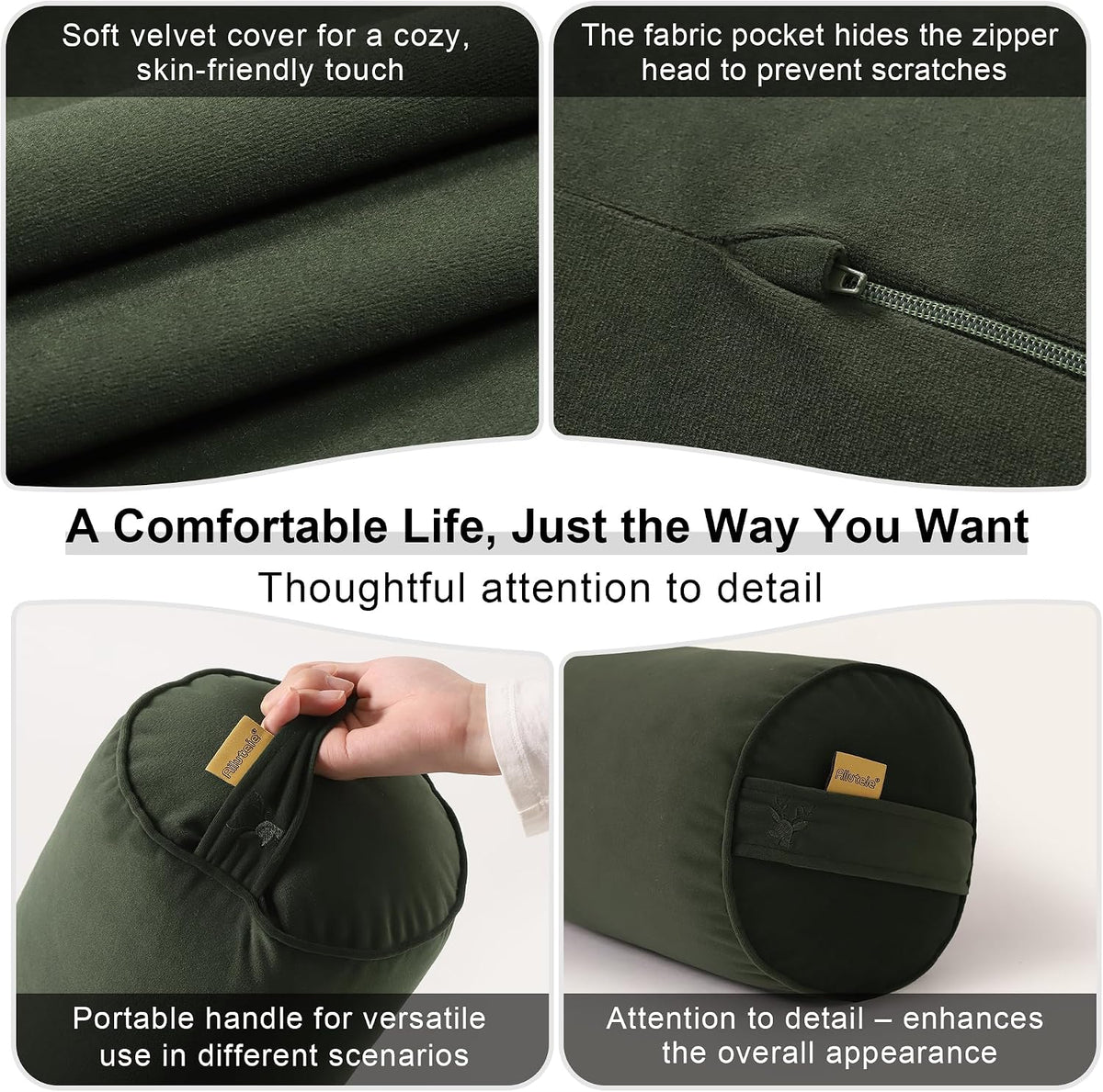 59"*7.87" polyester body pillows in Jade Green, alternate view 5