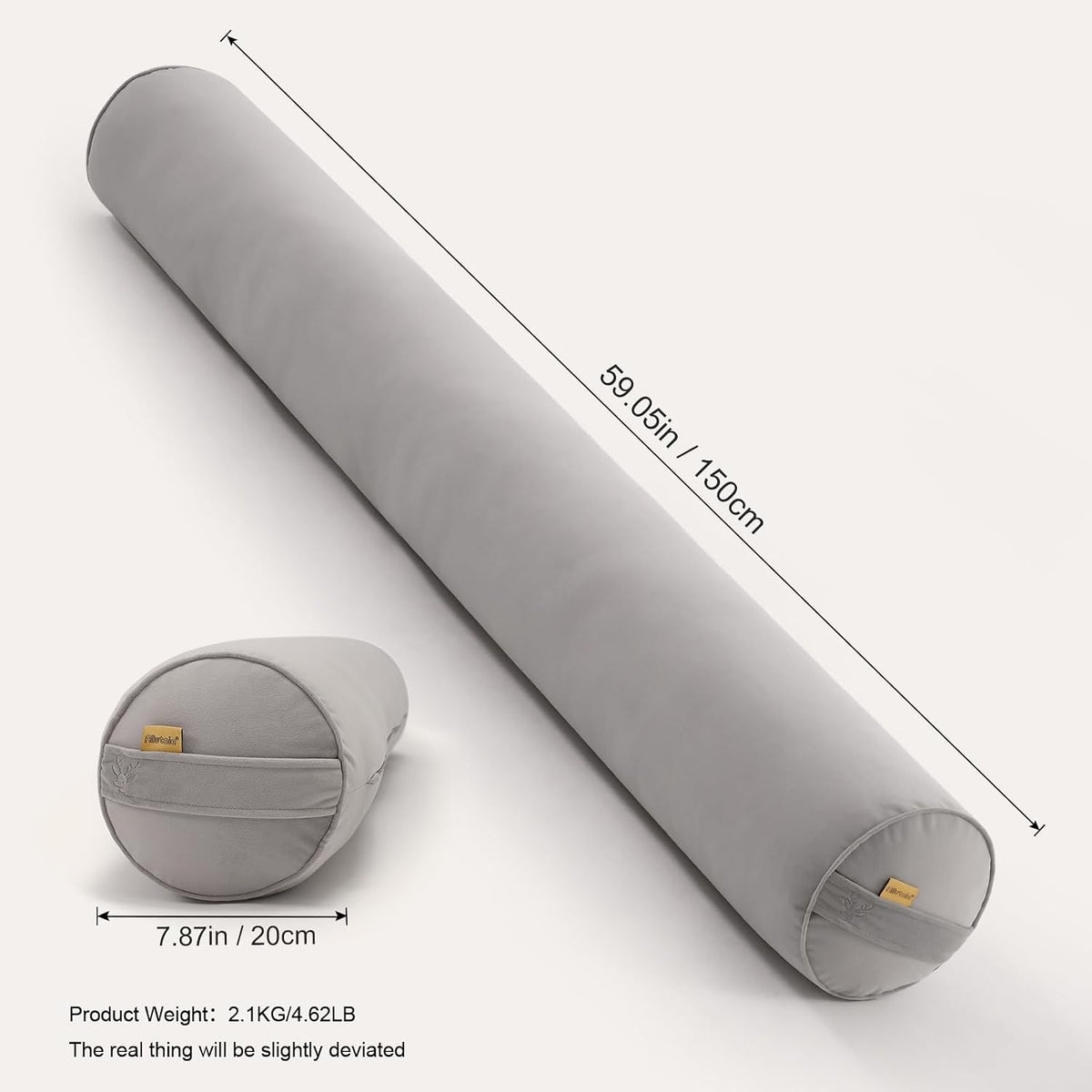 59"*7.87" polyester body pillows in Zinc Gray, alternate view 2