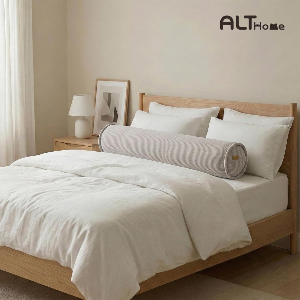 59"x7.87" polyester body pillows in Beige Gray, alternate view 2
