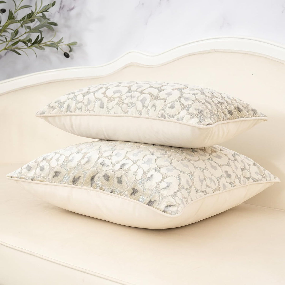20"L x 12"W velvet throw pillow accessories in Beige, alternate view 4