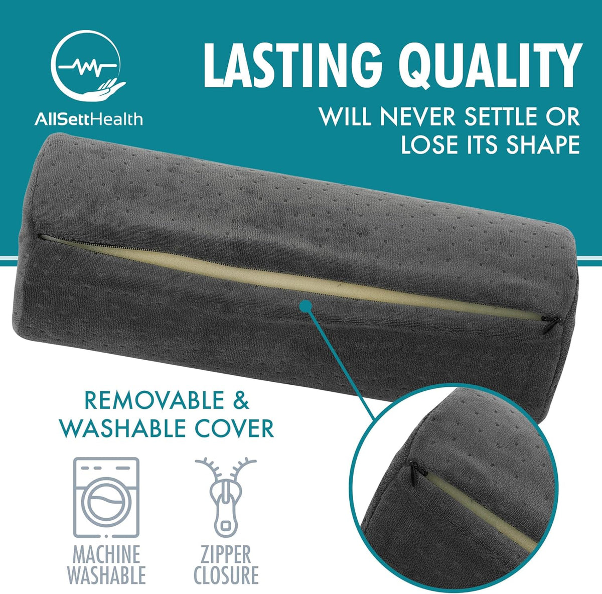 1 Count foam pillows in Grey, alternate view 3