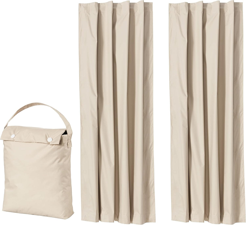 78"L x 50"W polyester curtains in Beige